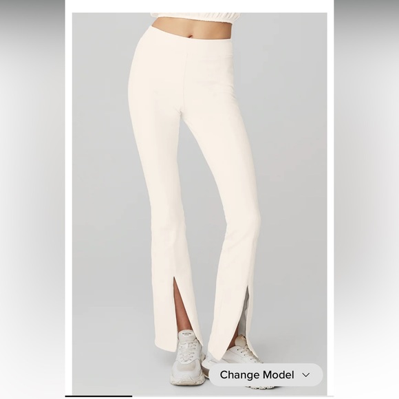 ALO Yoga Pants - Alo Yoga White Airbrush High-Waist 7/8 Flutter Legging Sz Small #0016